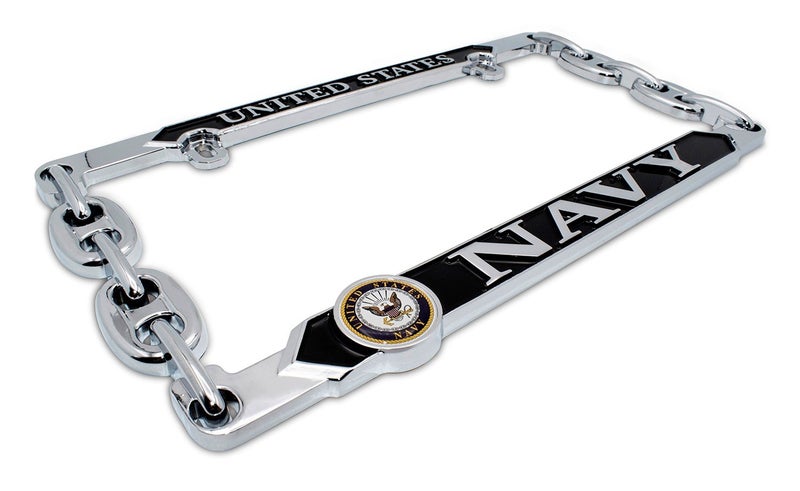 Elektroplate Officially Licensed â€“ United States Navy Chrome-Plated All-Metal Standard Size Premium 3D License Plate Frame Tag Holder for Cars/SUVs/Trucks Weather-Proof Automotive Accessory - Image 5
